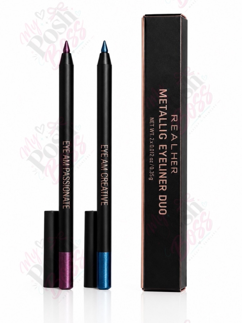 RealHer Metallic Eyeliner Duo — Metallic Bronze and Metallic Teal